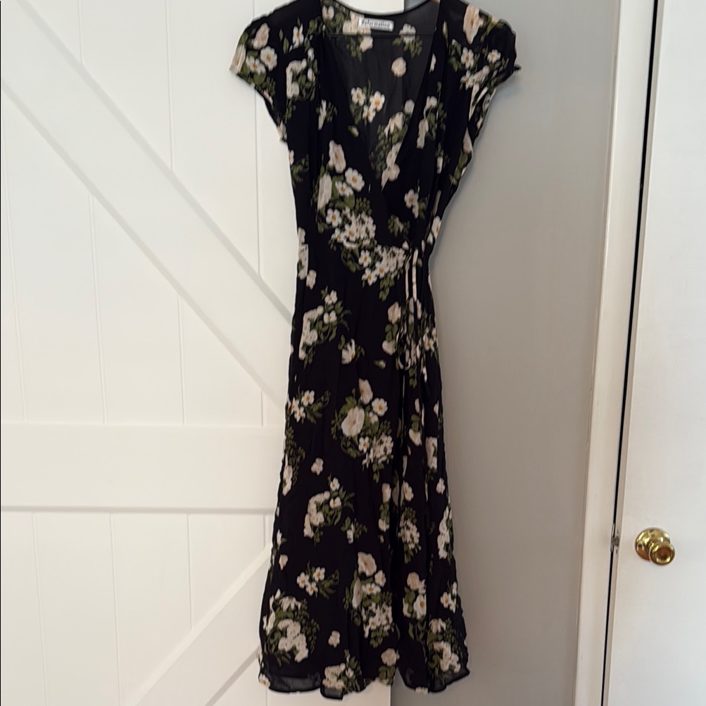 Reformation Floral Black Dress